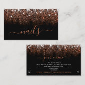 Professioneel Roos Gouden Glitter Vonk Elegante Na Visitekaartje (Voorkant / Achterkant)