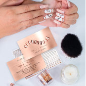 Professioneel Roos gouden nagels Salon Visitekaartje