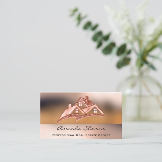 Professioneel Roos van makelaardij van makelaars i Visitekaartje (Staand voorkant)