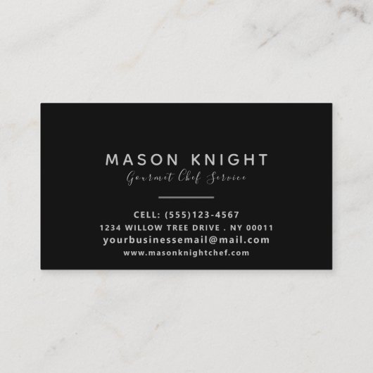 Professioneel, rots, slank design visitekaartje (Achterkant)