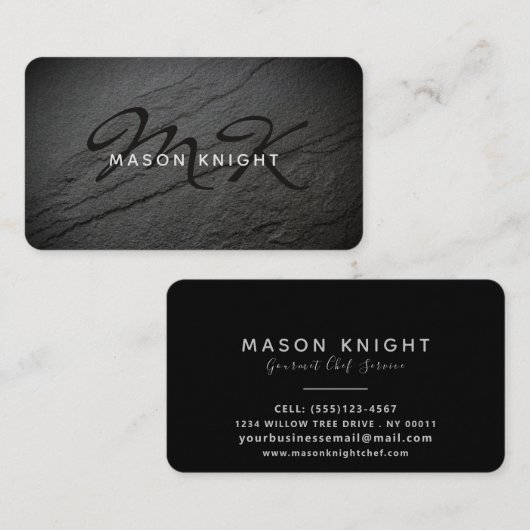 Professioneel, rots, slank design visitekaartje (Voorkant / Achterkant)