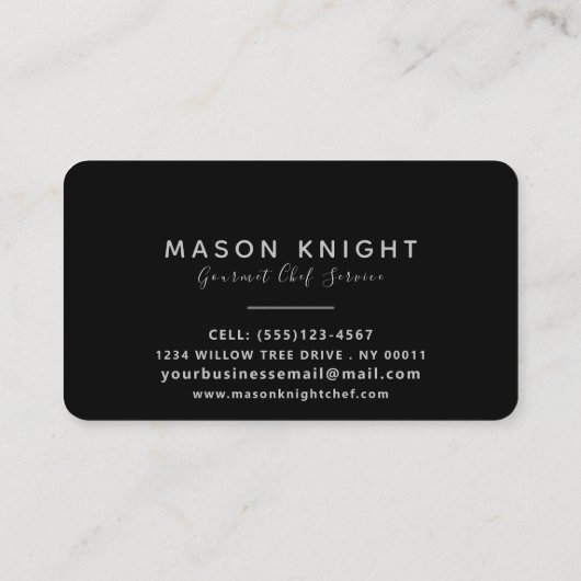 Professioneel, rots, slank design visitekaartje (Achterkant)