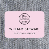 Professioneel Roze Aangepaste Logo Medewerker Pers Naamplaatje