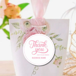 Professioneel Roze Bedankt Script roze Ronde Sticker