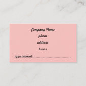 Professioneel roze en zwart Visitekaartje Afsprakenkaartje (Achterkant)