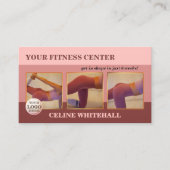 Professioneel roze foto fitnesscentrum visitekaartje (Voorkant)