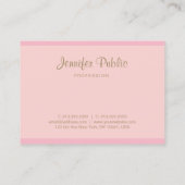 Professioneel roze Gold Hand Script Modern Elegant Visitekaartje (Achterkant)