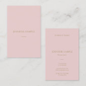 Professioneel roze gouden tekst Modern Clean Plain Visitekaartje (Voorkant / Achterkant)