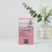 Professioneel roze massage Visitekaartje & foto Klantenkaartje (Staand voorkant)