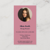 Professioneel roze massage Visitekaartje & foto Klantenkaartje (Achterkant)