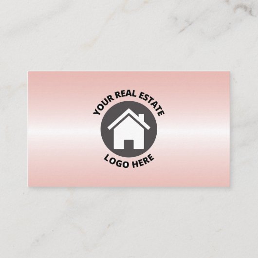 Professioneel roze metaal visitekaartje (Achterkant)