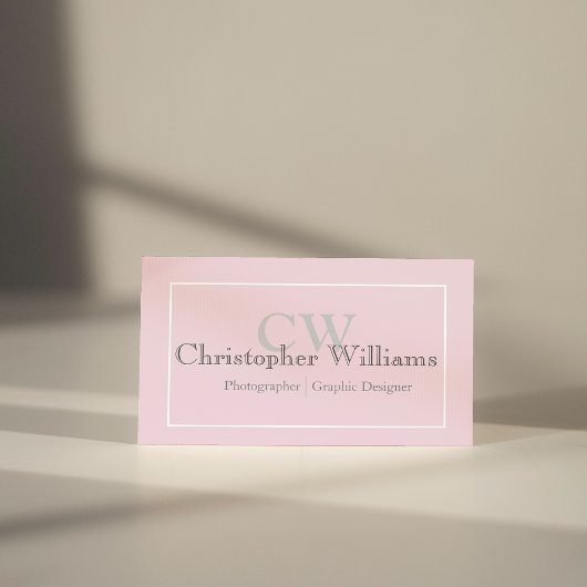 Professioneel roze minimalistisch Visitekaartje