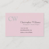 Professioneel roze minimalistisch Visitekaartje (Achterkant)