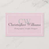 Professioneel roze minimalistisch Visitekaartje (Voorkant)