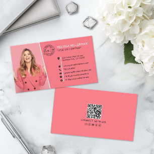 Professioneel Roze QR-code Foto Uw Logo Visitekaartje