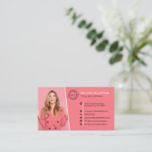 Professioneel Roze QR-code Foto Uw Logo Visitekaartje (Staand voorkant)