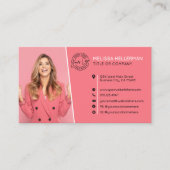 Professioneel Roze QR-code Foto Uw Logo Visitekaartje (Voorkant)