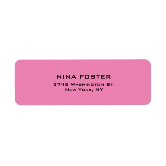 Professioneel Roze Vrouwelijk Eenvoudig Elegant Etiket (Voorkant)
