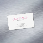 Professioneel Roze Witte Manager Consultant Direct Magnetisch Visitekaartje (Voorbeeld)