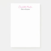 Professioneel Roze Witte Manager Consultant Direct Post-it® Notes (Voorkant)