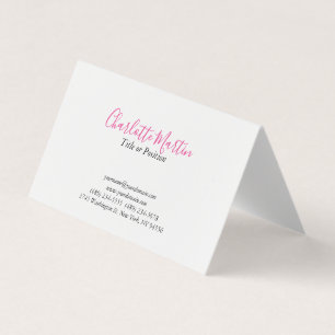 Professioneel Roze Witte Manager Consultant Direct Visitekaartje