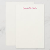 Professioneel Roze Witte Manager Consultant Hoofd Briefpapier (Voorkant / Achterkant)