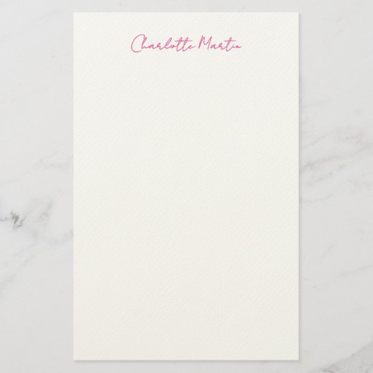 Professioneel Roze Witte Manager Consultant Hoofd Briefpapier (Voorkant)