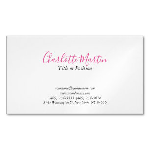 Professioneel Roze Witte Manager Consultant Hoofd Magnetisch Visitekaartje