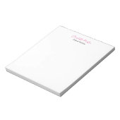 Professioneel Roze Witte Manager Consultant Hoofd Notitieblok (Linkerzijde)