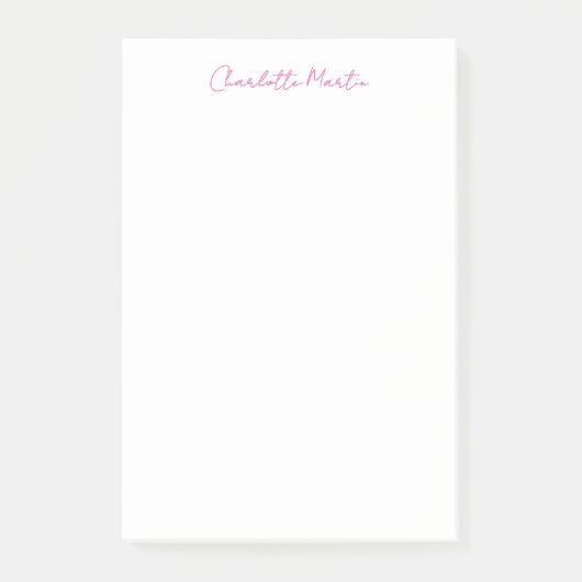 Professioneel Roze Witte Manager Consultant Hoofd Post-it® Notes (Voorkant)