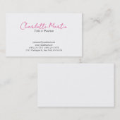 Professioneel Roze Witte Manager Consultant Hoofd Visitekaartje (Voorkant / Achterkant)