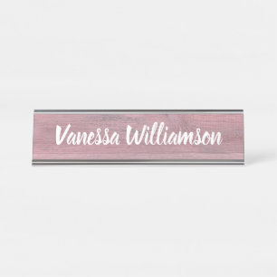 Professioneel Rustieke Houten Uitzicht Monogram Ka Bureau Naambordje