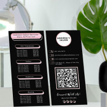 Professioneel Salon Menu Prijslijst Roze Roze Goud