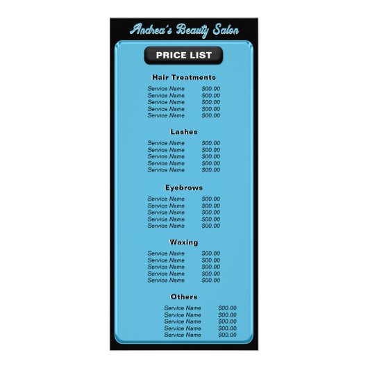 Professioneel Salon Voeg Logo Toe Mooie Diensten & Reclamekaart (Voorkant)