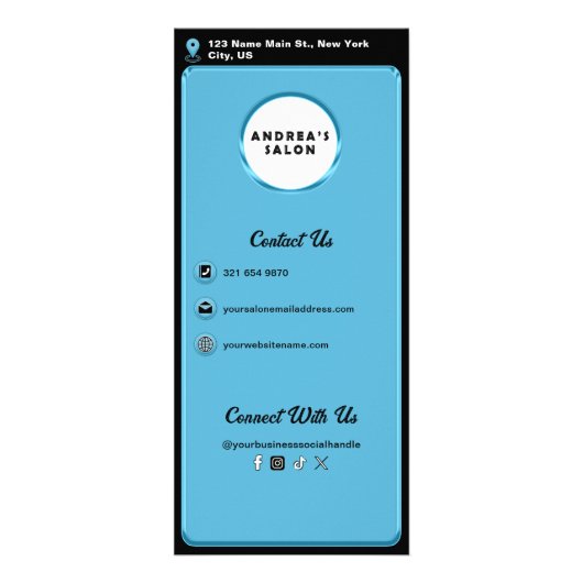 Professioneel Salon Voeg Logo Toe Mooie Diensten & Reclamekaart (Achterkant)