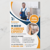 Professioneel sanitair reparatie loodgieter blauw  flyer (Voorkant)