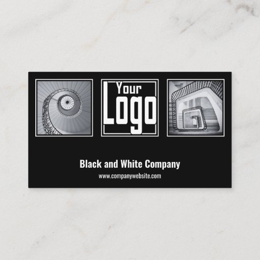 Professioneel scanbaar zwart-wit bedrijf visitekaartje (Achterkant)