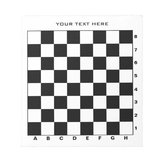 Professioneel schaakbord met cijfers en letters notitieblok (Voorkant)