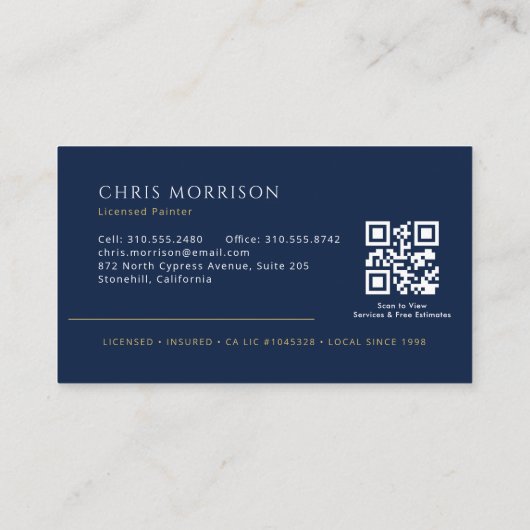 Professioneel Schilder QR-code Visitekaartje (Achterkant)
