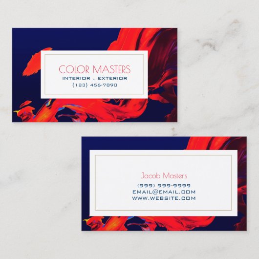 Professioneel schilderen, Visitekaartje schilderen (Voorkant / Achterkant)