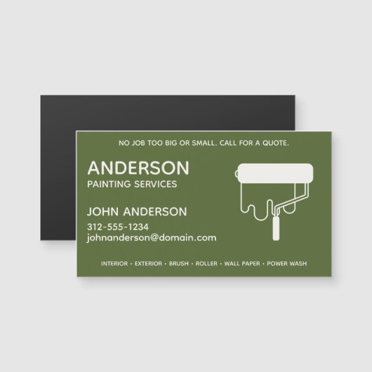 Professioneel schilderij. Magnetisch Visitekaartje (Voorkant / Achterkant)