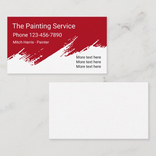 Professioneel schilderontwerp visitekaartje (Voorkant / Achterkant)