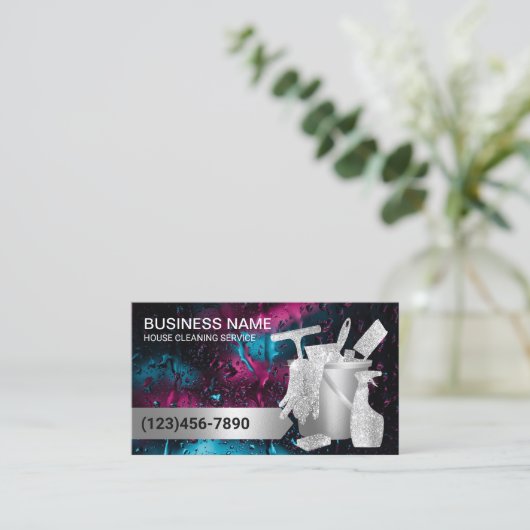 Professioneel schonen Modern Rainy Window Visitekaartje (Staand voorkant)