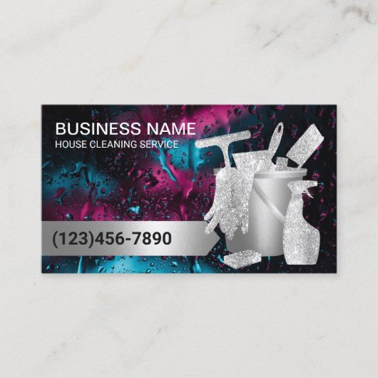 Professioneel schonen Modern Rainy Window Visitekaartje (Voorkant)