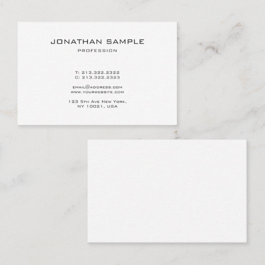 Professioneel, schoner ontwerp op monogram visitekaartje (Voorkant / Achterkant)