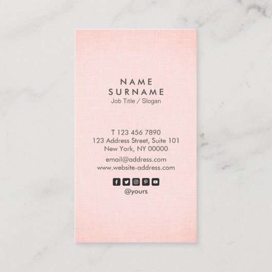 Professioneel, schoon, dubbelblind, verticaal visitekaartje (Achterkant)