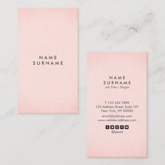 Professioneel, schoon, dubbelblind, verticaal visitekaartje (Voorkant / Achterkant)