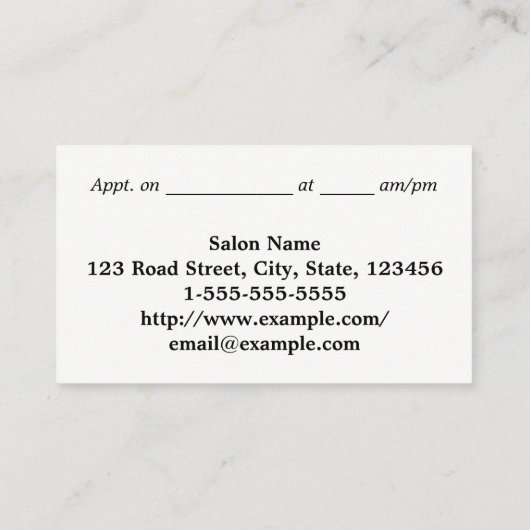 Professioneel & schoon, met driehoekige rand afsprakenkaartje (Achterkant)