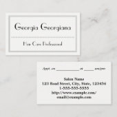 Professioneel & schoon, met driehoekige rand afsprakenkaartje (Voorkant / Achterkant)