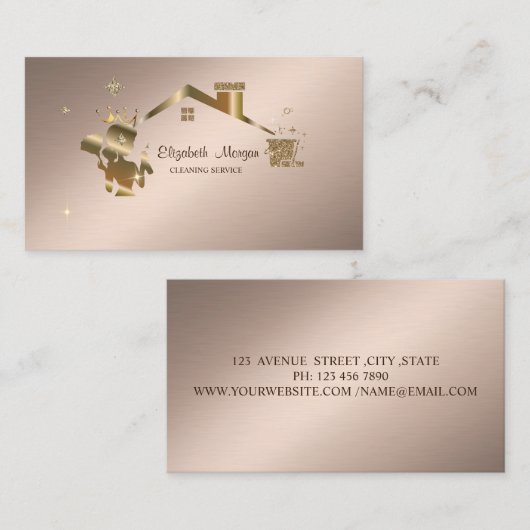 Professioneel schoonmaakbedrijf visitekaartje (Voorkant / Achterkant)